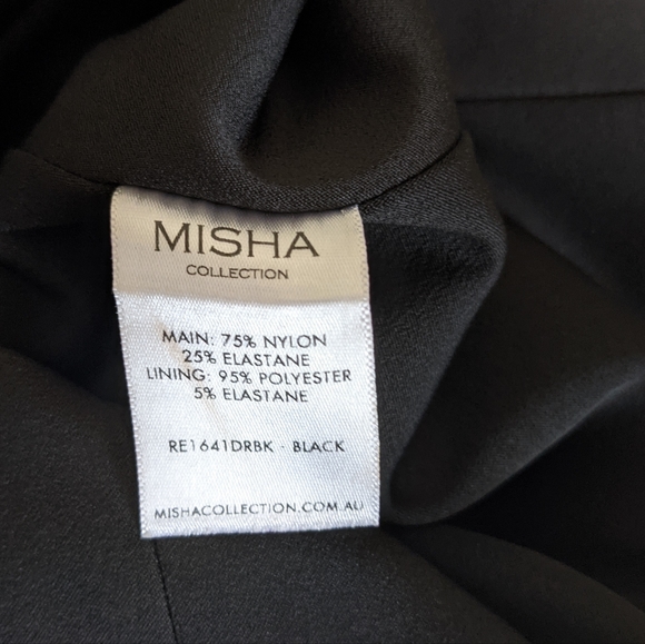 MISHA Off the Shoulder Sheath Black Dress - Picture 10 of 13